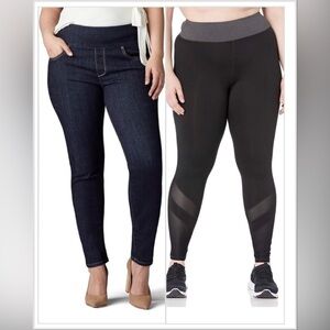 5X Bundle:  Lee Denim Jeggings and Just My Size Black Leggings Set